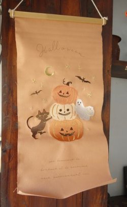 画像1: 刺繍タペストリーL　ハロウィンオールスター