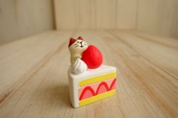 画像1: デコレ コンコンブル　ちびねこ　いちごケーキ