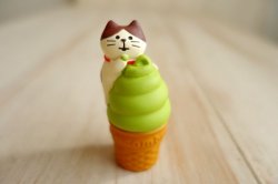 画像1: デコレ　コンコンブル　ちびねこ抹茶ソフト