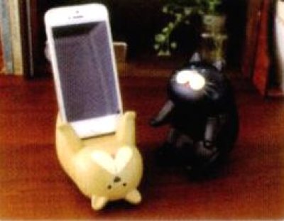 画像1: デコレ　ベルモンド　受け身スマホ立て　ねこ