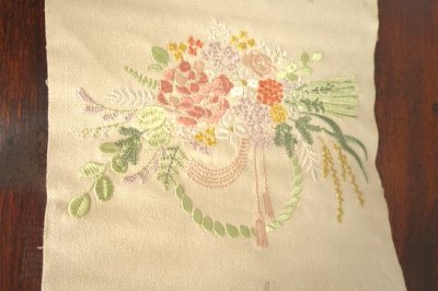 画像1: 刺繍タペストリー　M　しめ飾り